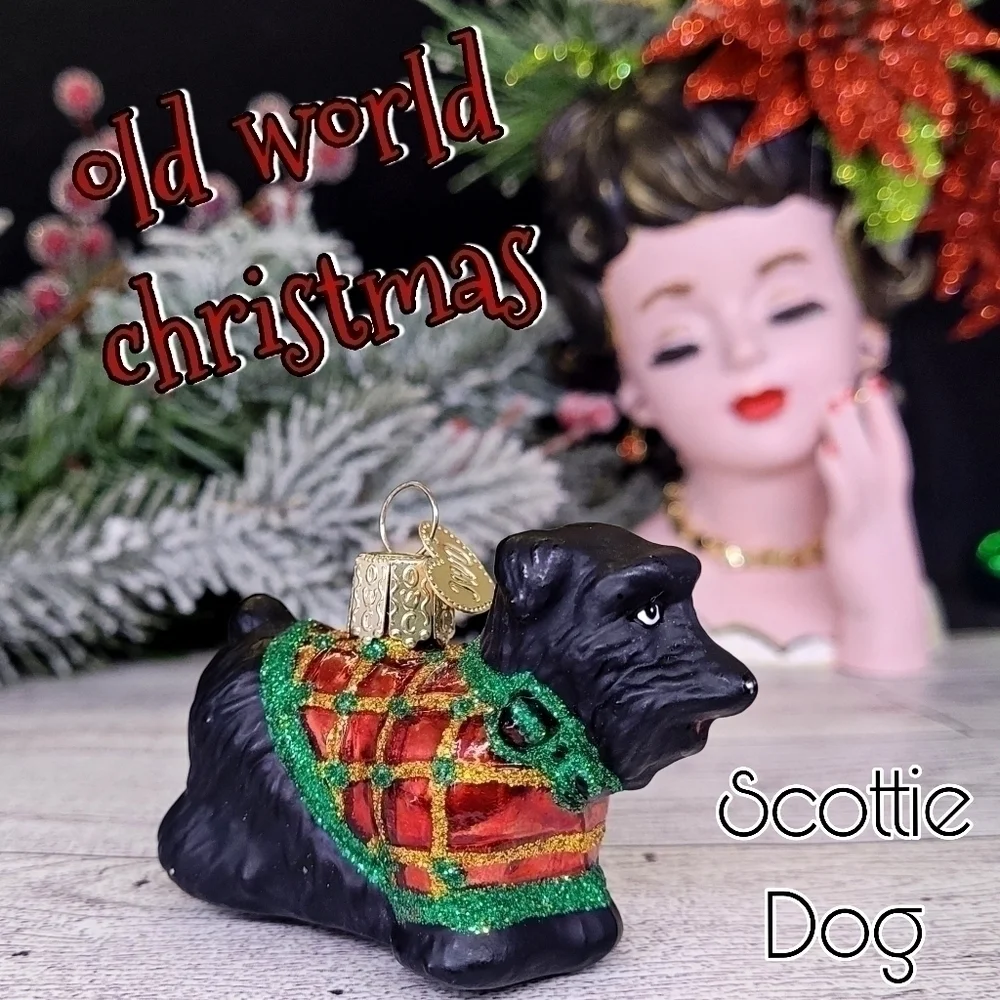 🎈4/$25 Old world christmas glass scottie dog christmas ornament